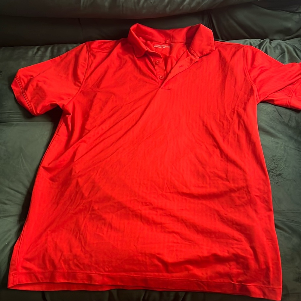 Red Nike Dri-Fit Golf Shirt